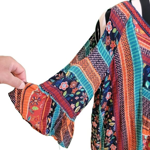 Democracy - Boho tunic - Cold Shoulder, Bell Sleeve - Super Cute - Size S - Picture 8 of 14